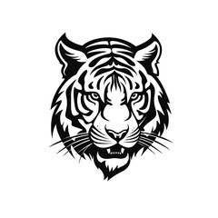Fototapeta premium Vector logo of tiger, minimalistic, black and white