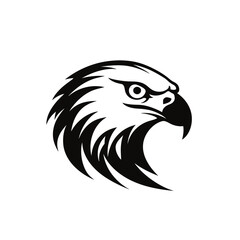 Vector logo of hawk, minimalistic, black and white