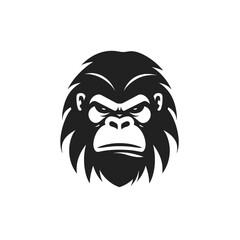 Vector logo of gorilla, minimalistic, black and white
