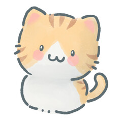 Pawsitively Adorable Orange Ginger White Cat: Celebrating International Cat Day with a Cute Drawing