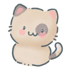 Pawsitively Adorable Light Brown Spot Color Cat: Celebrating International Cat Day with a Cute Drawing