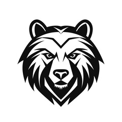 Vector logo of bear, minimalistic, black and white