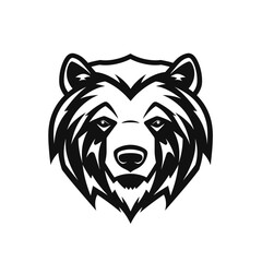 Vector logo of bear, minimalistic, black and white