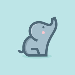 cute elephant icon logo 