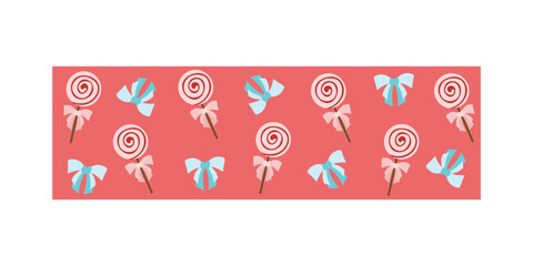 Cute Valentine’s day washi tape strips stickers. Stationary scrapbooking set. Valentines Day decoration and washi tapes. Vector illustration. 