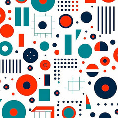 Obraz premium Seamless flowers and leaves pattern with white background. Generative AI.