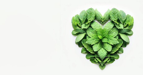AI-Crafted Mint Bouquet - A Heart-formed Vegetable Feast, Generative AI