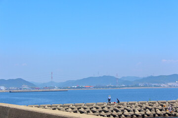 Naklejka premium 穏やかな日常を過ごす釣り人