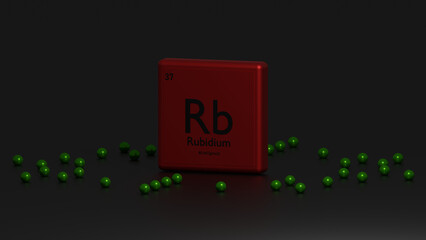 3d representation of the chemical element Rubidium