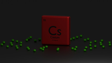 3d representation of the chemical element Cesium