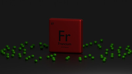 3d representation of the chemical element Francium