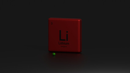 3d representation of the chemical element Lithium