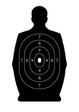 Man-shaped shooting range target isolated on transparent background for practice challenging. rifle achieve concept image artwork illustration portrait orientation