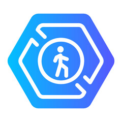 pedestrian crossing Gradient icon
