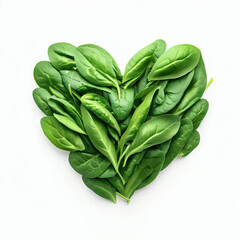 AI-Crafted Spinach Bouquet - A Heart-formed Vegetable Feast, Generative AI