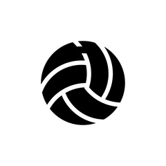 Premium Volleyball black fill icon vector logo template. High-quality design for sports-related projects. Perfect for branding and marketing. Isolated on white.