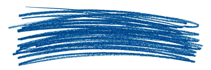 blue pencil strokes isolated on transparent background
