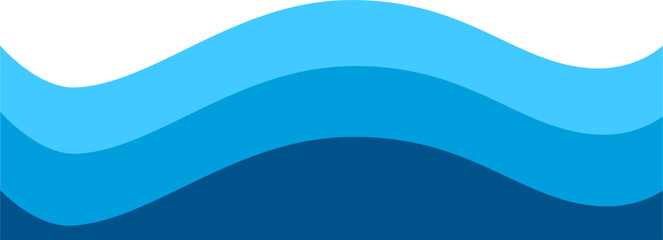 Fototapeta premium Blue wave footer, wavy border for brochure poster