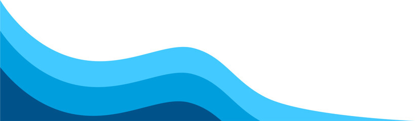 Naklejka premium Blue wave footer, wavy border for brochure poster