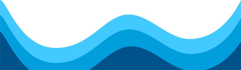 Blue wave footer, wavy border for brochure poster