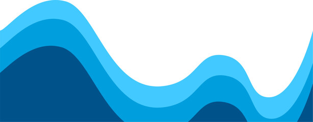 Blue wave footer, wavy border for brochure poster
