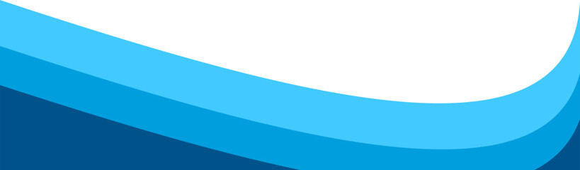 Fototapeta premium Blue wave footer, wavy border for brochure poster