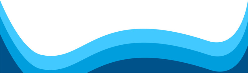 Blue wave footer, wavy border for brochure poster