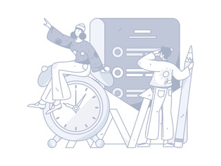 Education learning people flat vector concept hand drawn illustration
