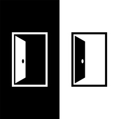 black and white door icon