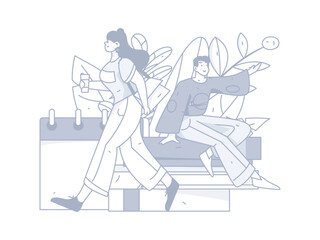 Education learning people flat vector concept hand drawn illustration
