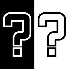 black and white question mark icon