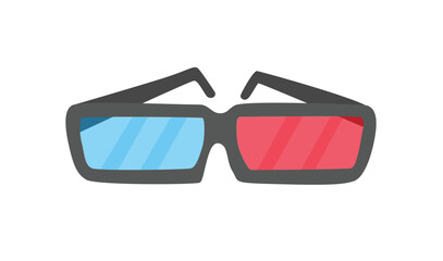 3D Glasses vector illustration. Cinema glasses, movie glasses clip art. Cinema concept. Flat vector illustration in cartoon style isolated on white background. 