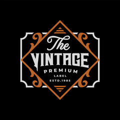 Logo design Badge Design Classic Retro Vintage Style, Vintage framed logo. Antique labels.