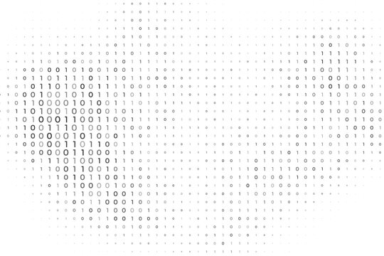 abstract binary code or digits white wallpaper for internet hacking