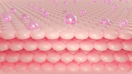 Artistic 3D rendering Magic serum through the layers of the skin and repairs saggy skin cells.  reducing moisturizer Bright skin tone replaced dark skin tone. For healthcare, a vitamin.