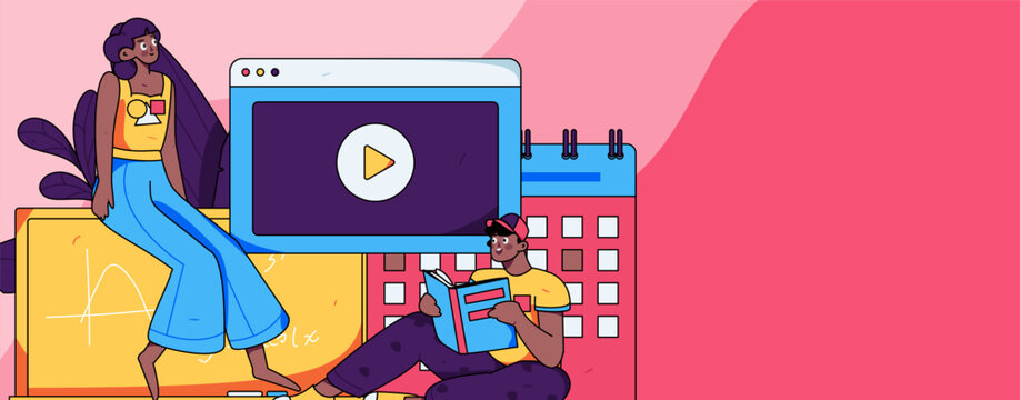 Education learning people flat vector concept hand drawn illustration
