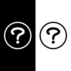 black and white question mark icon