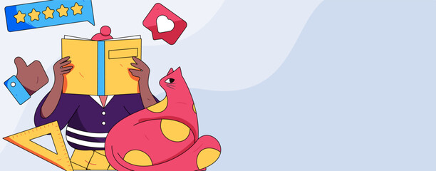 Education learning people flat vector concept hand drawn illustration
