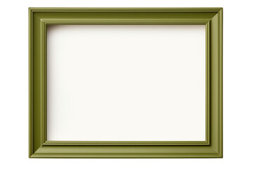 Green square picture frame isolated on white background with empty space for image. Mockup for design, photo, poster. AI generation