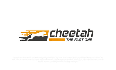 cheetah logo pictogram style in black and yellow color © Bi.Std