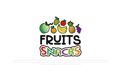 fruits snacks logo in colorful style