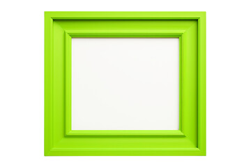 Green square picture frame isolated on white background with empty space for image. Mockup for design, photo, poster. AI generation