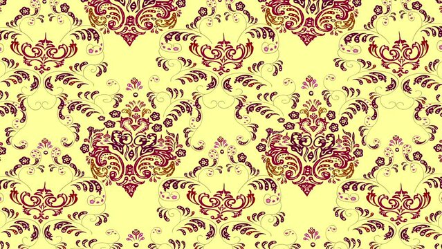 Motion footage background with colorful elements. Flowers. Vintage. Flag style.