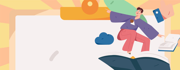 Education learning people flat vector concept hand drawn illustration
