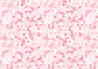 六角形のモザイク背景テクスチャ／ピンク