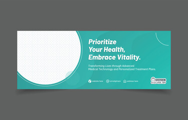 healthcare medical theme linkedin cover social media banner