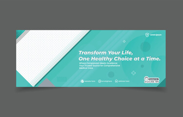 healthcare medical theme linkedin cover social media banner