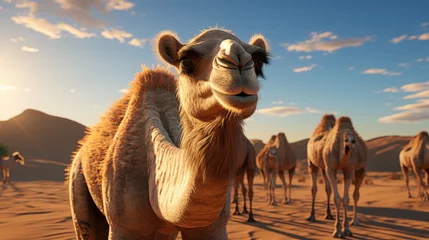 Deurstickers camel in the desert © faiz
