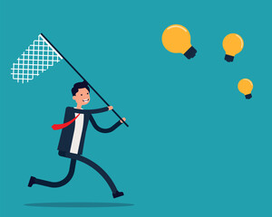 Business chasing ideas. Business creativity concept