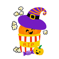 cute  Halloween pumpkin cupcake pancake eye food bread cartoon clipart